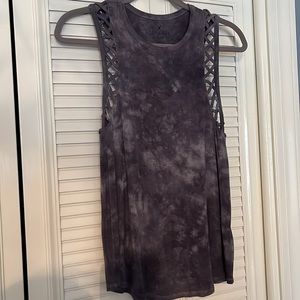 Small American Eagle Soft & Sexy Gray Tie Dye Tank